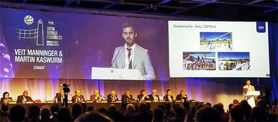 Alum Martin Kaswurm presents Snow Volleyball at the FIVB World Congress